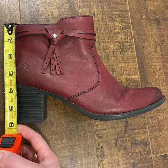 Red Rieker booties. - Picture 7 of 8